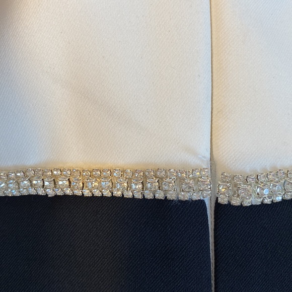 Self-Portrait Black And White Crepe Bow Mini Dress - Picture 7 of 14